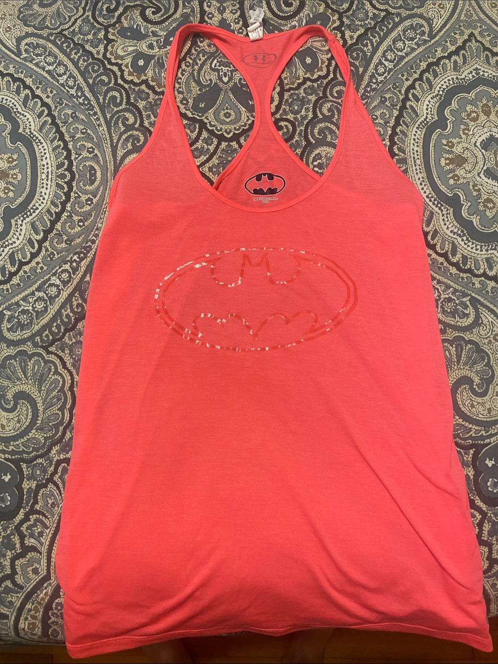 Under Armour Batman Logo Pink Racerback Tank Top